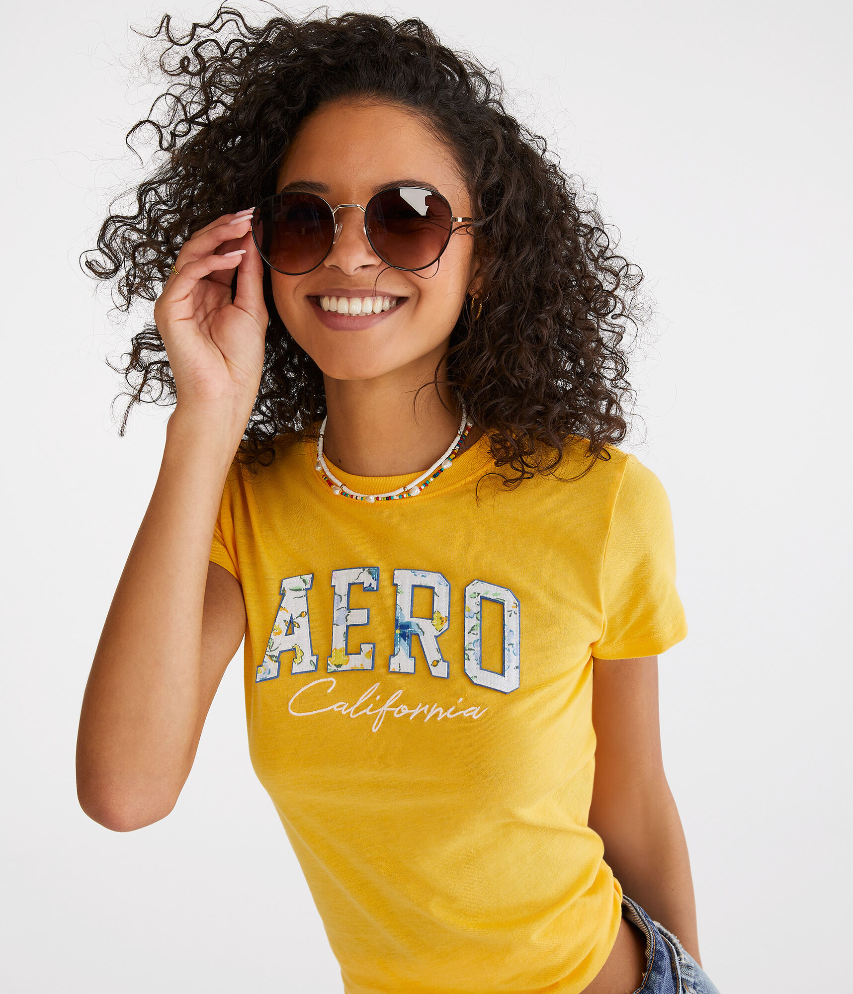 Aero Floral Fill Appliqu&eacute; Graphic Tee