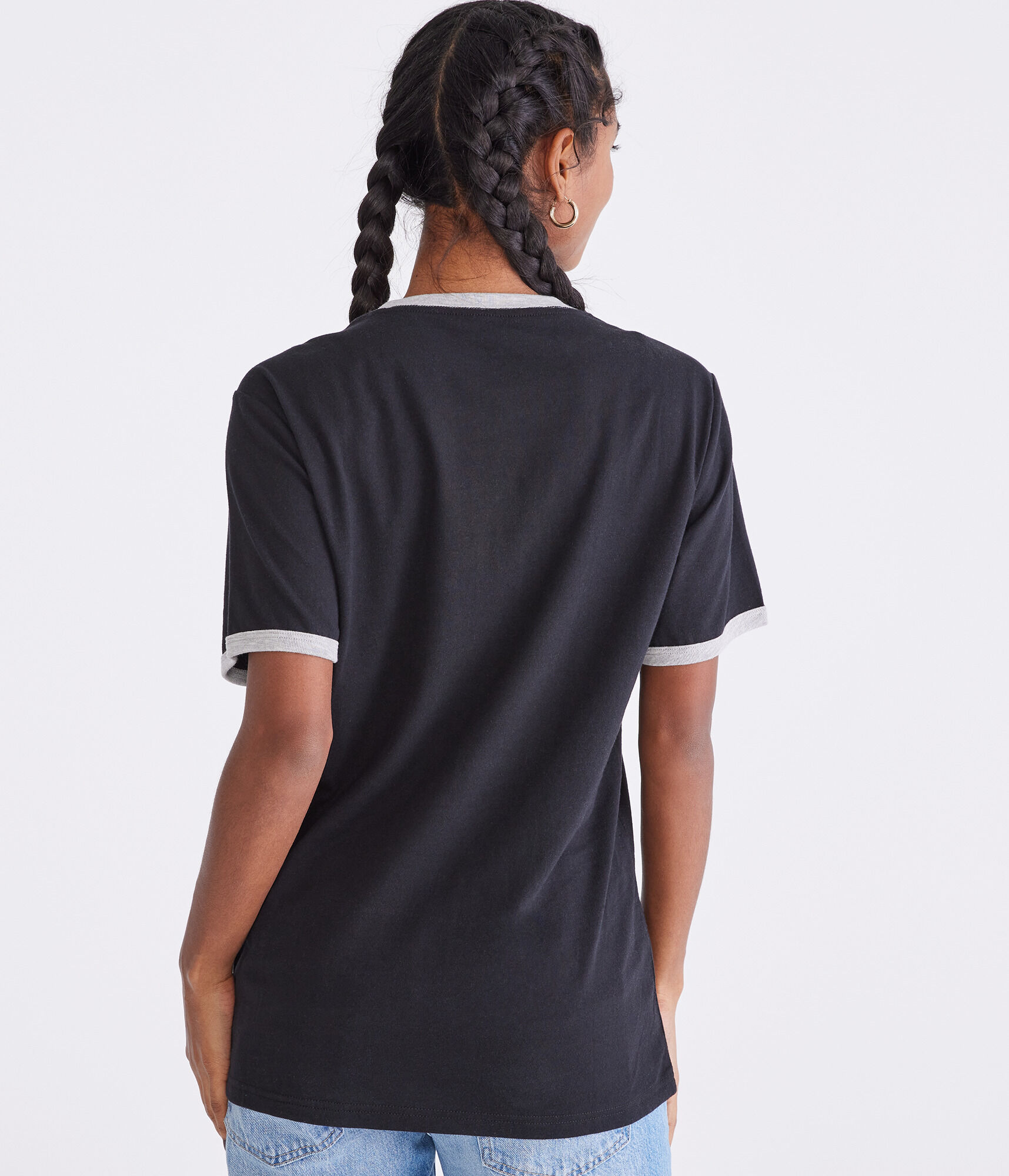 Peanuts&reg; | A&eacute;ropostale Snoopy Hockey Comic Relaxed Ringer Graphic Tee