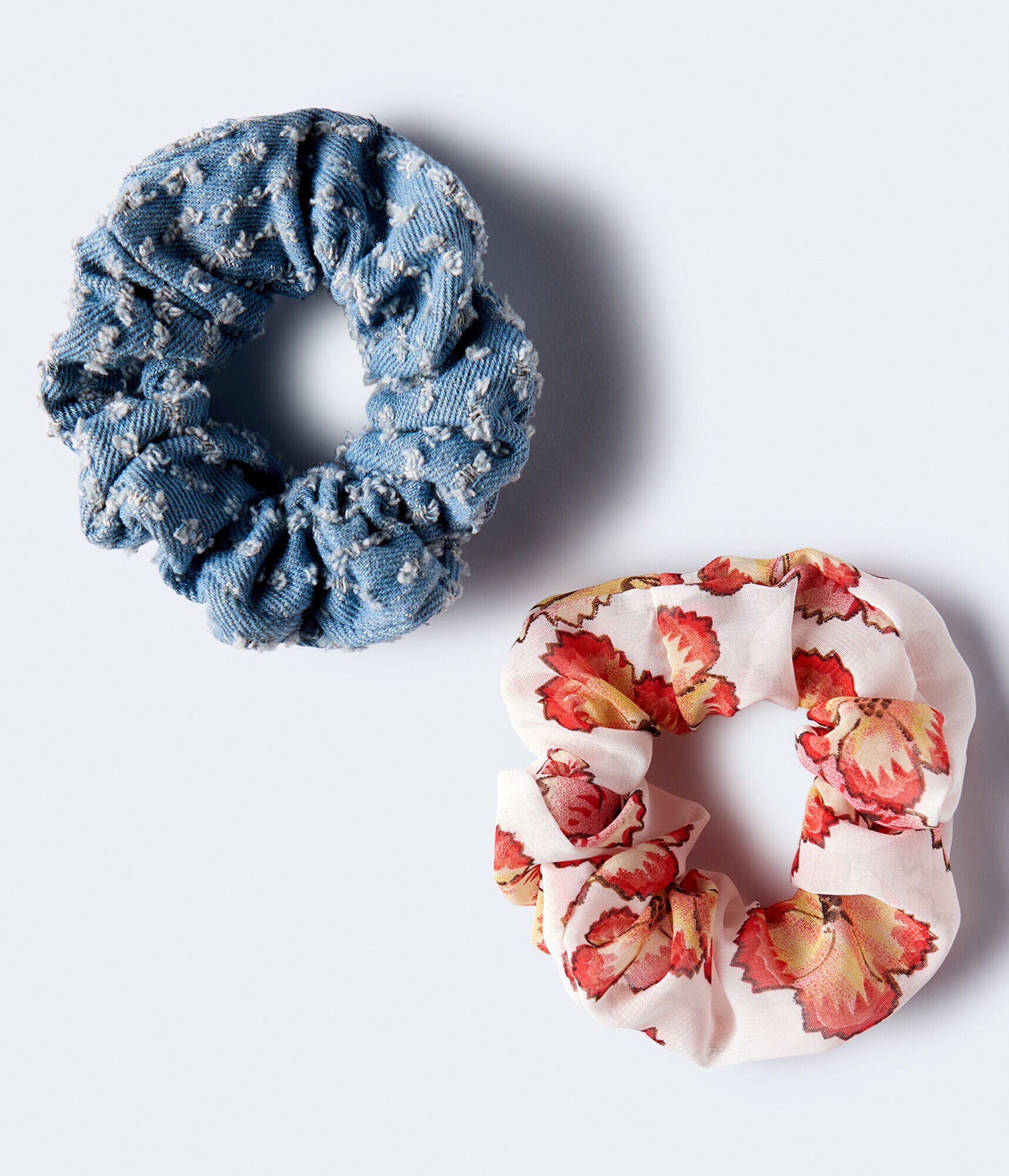 Floral &amp; Denim Scrunchie 2-Pack
