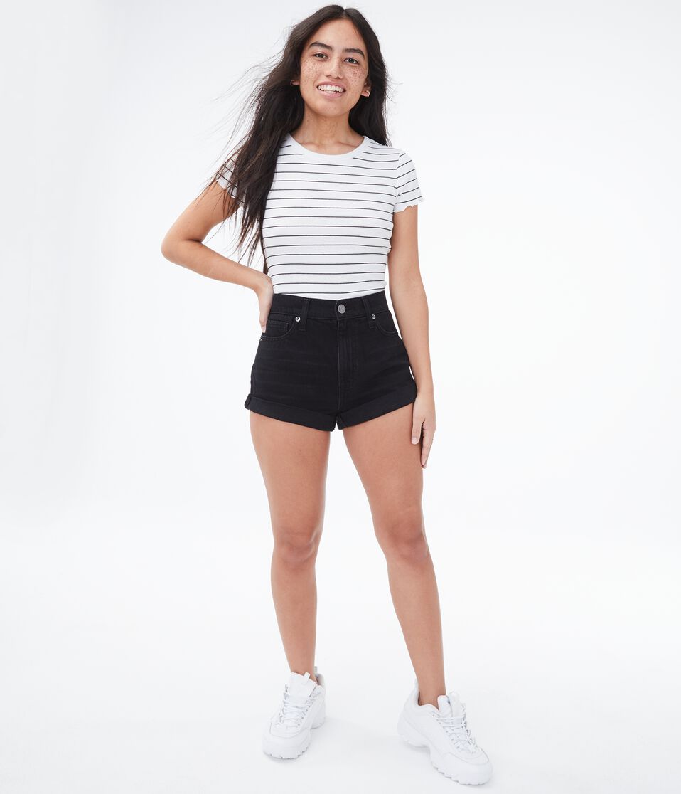 Real Denim High-Rise Mom Shorts
