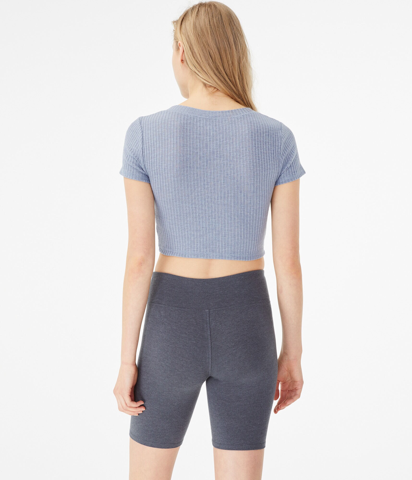 Button-Front Crop Top