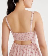 Floral Sweetheart Open-Back Maxi Dress
