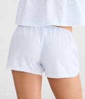 Thin Stripe Embroidered Sleep Shorts
