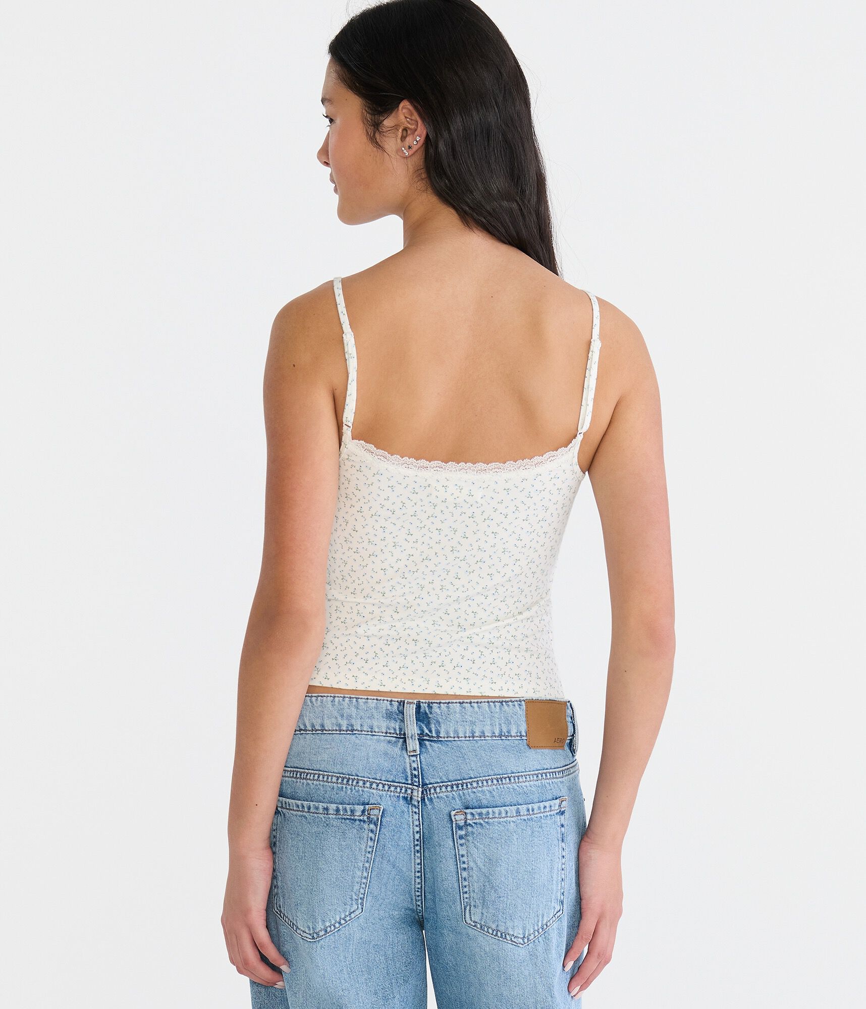 Floral Lace-Trim Cami