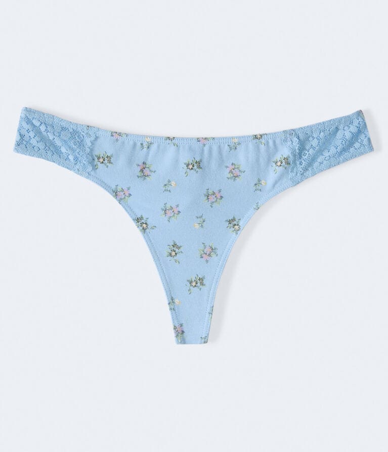 Floral Side-Lace Thong