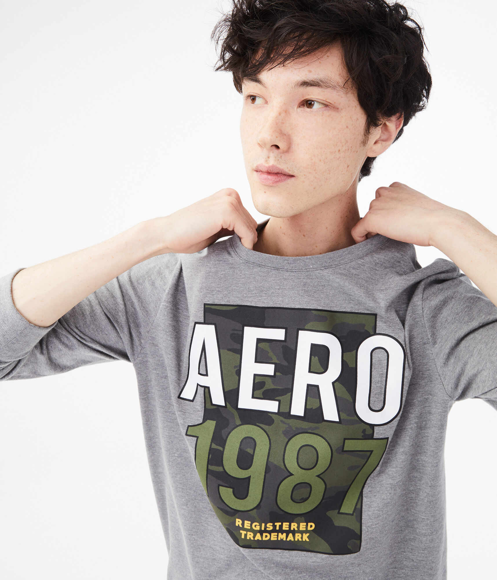 Long Sleeve Aero Camo Trademark Graphic Tee***