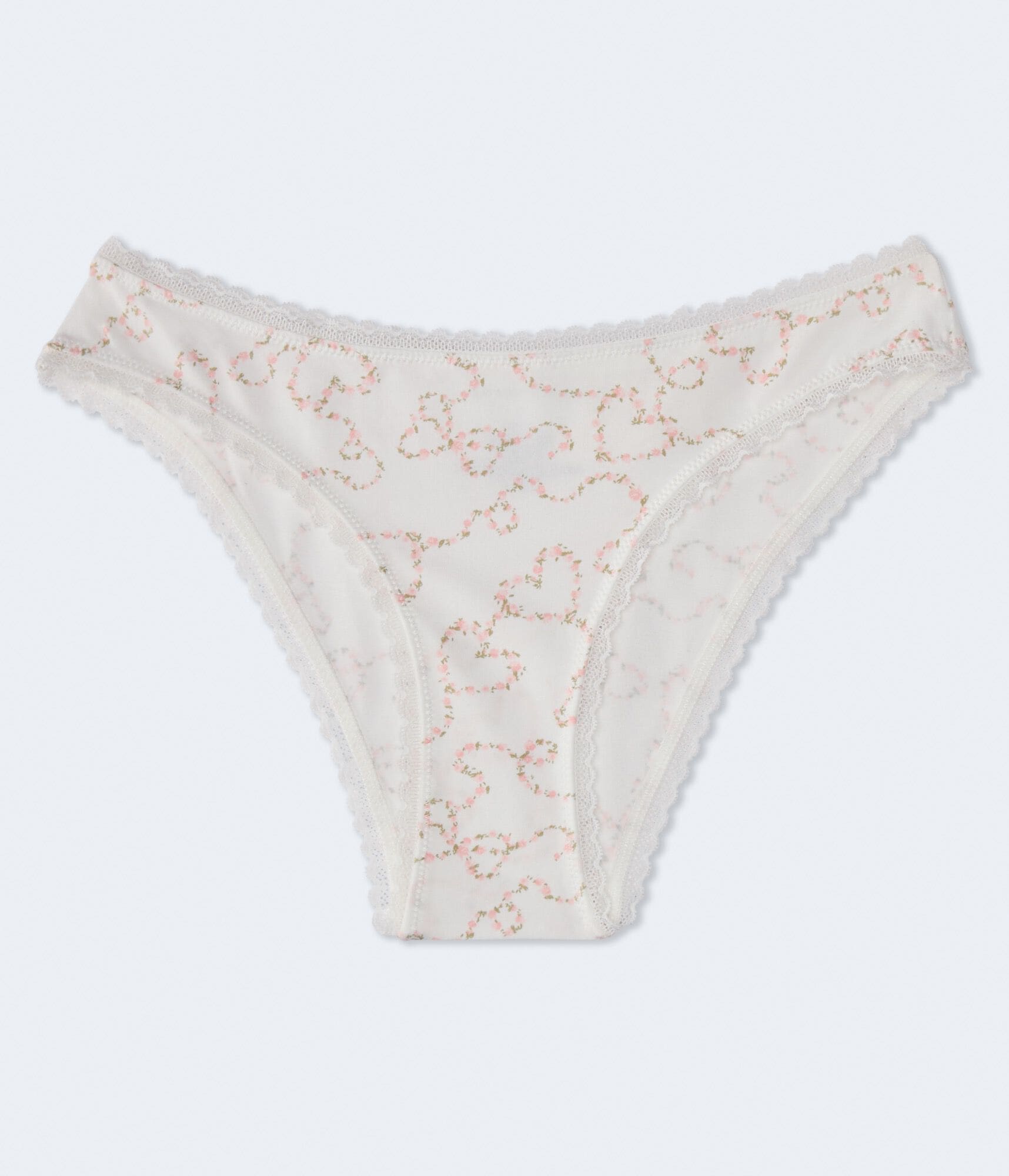 Floral Hearts Lace-Trim Cheeky