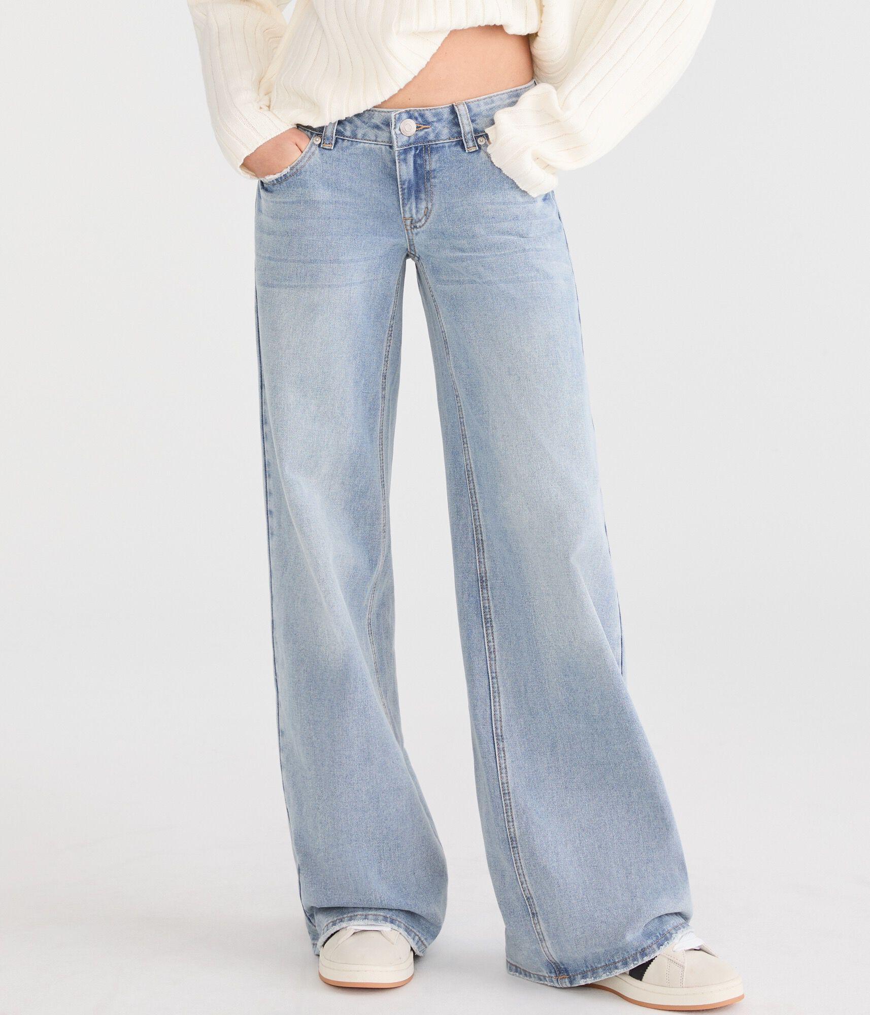 Super Low-Rise Ultra Wide Leg NYC Graphic Jean