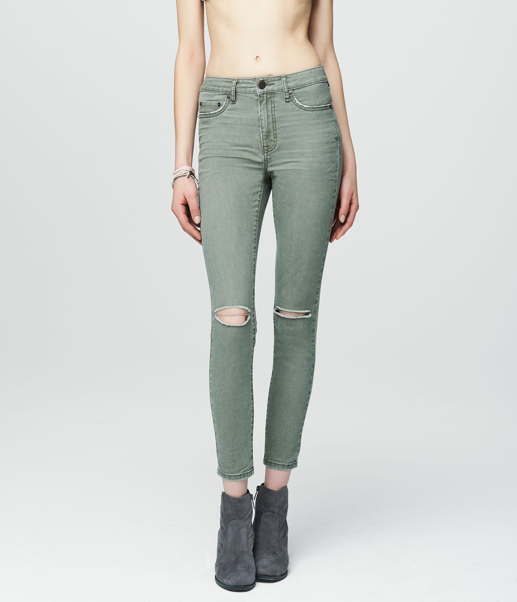 Seriously Stretchy Color Wash High-Waisted Ankle Jegging