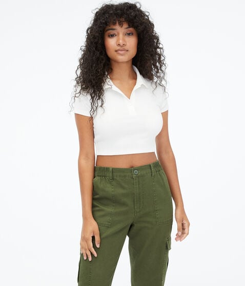 Micro Cropped Polo Tee