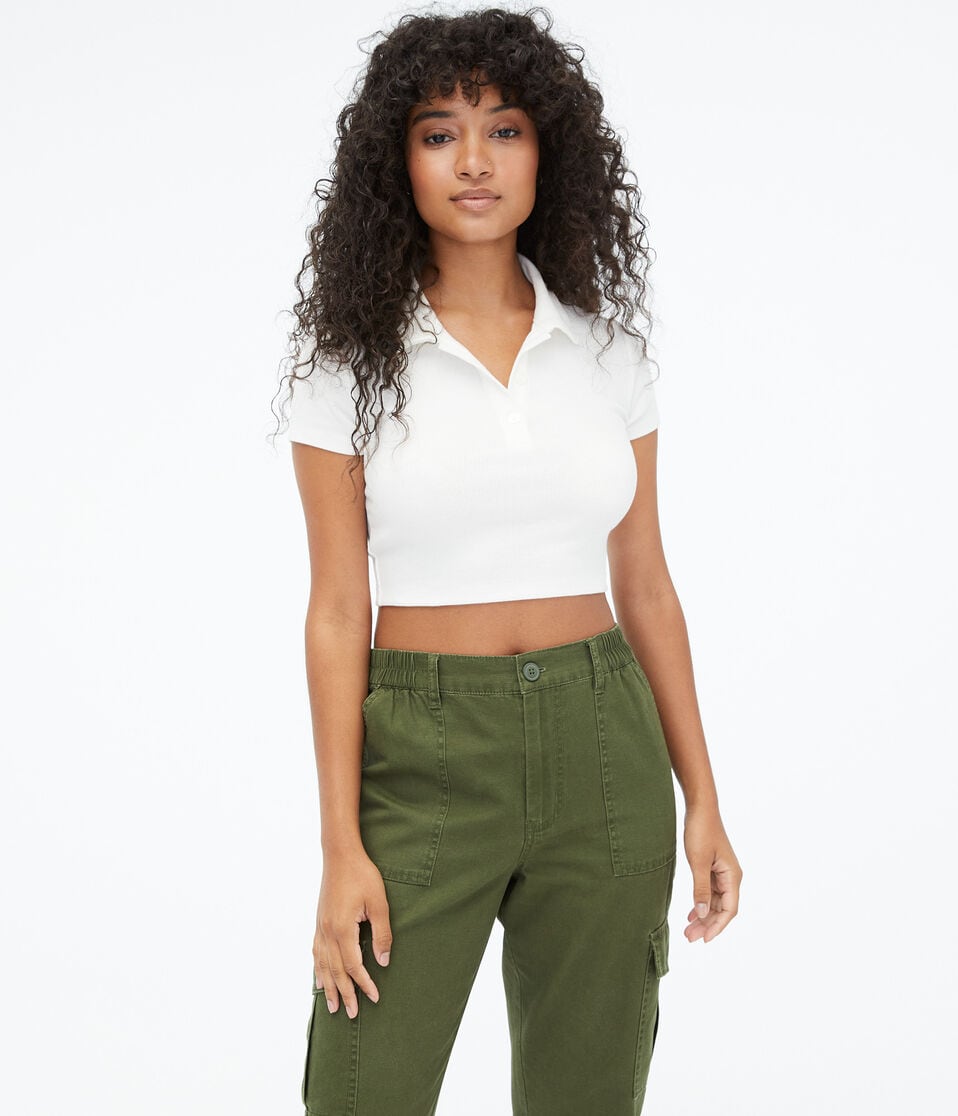 Micro Cropped Polo Tee