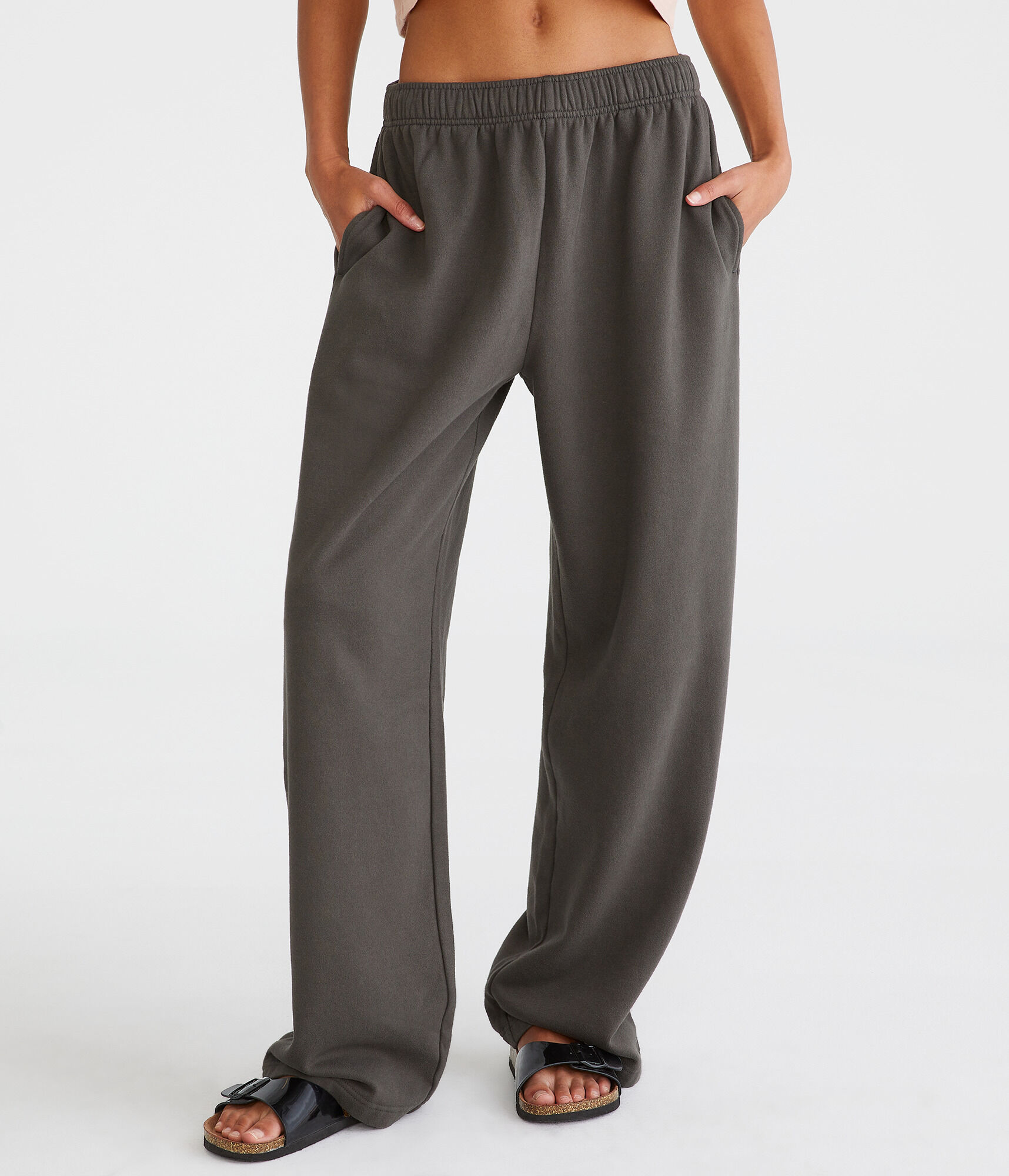 High-Waisted Straight Leg Sweatpants