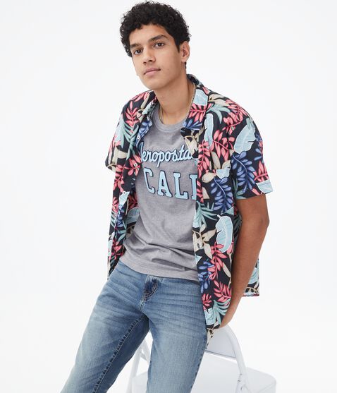 Aeropostale Cali Logo Appliqué Graphic Tee Aeropostale Cali Logo Appliqué Graphic Tee
