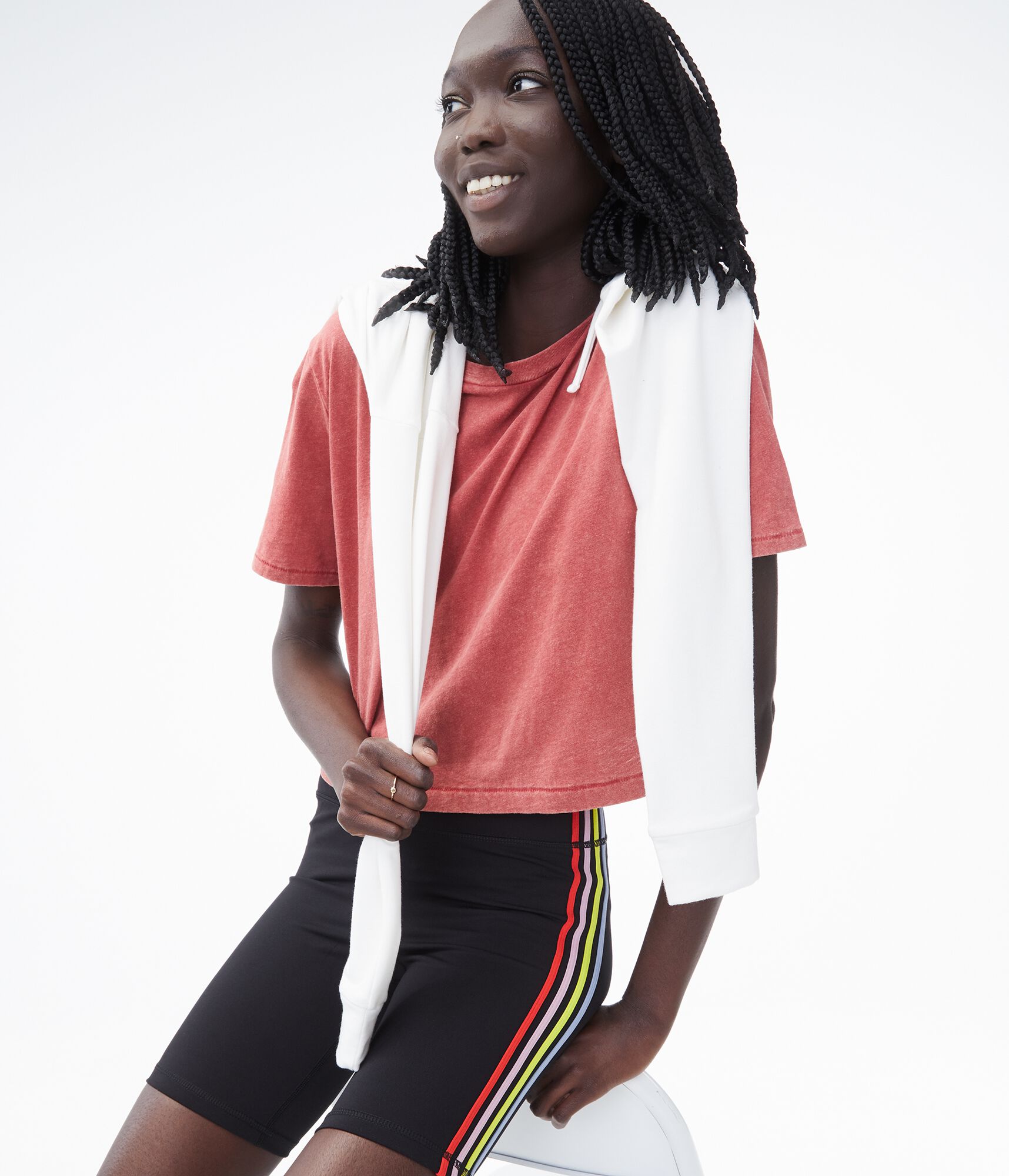 Mineral Wash Cropped Boxy Crew Tee