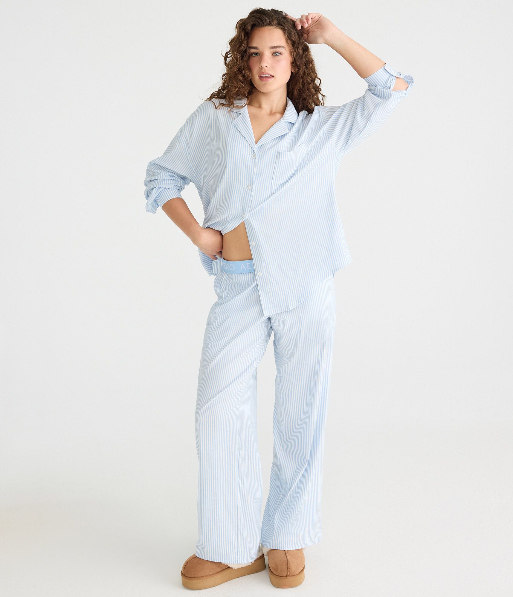 Thin Stripe Woven Sleep Pants