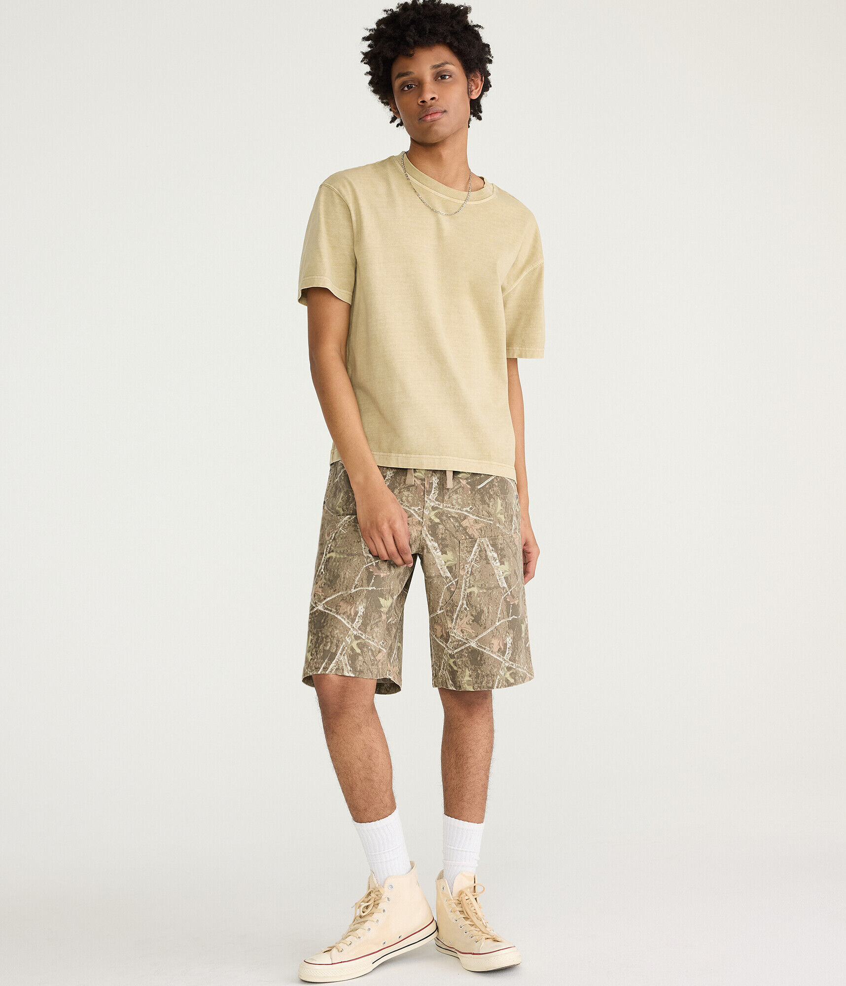 Forest Camo Baggy Carpenter Shorts 11"