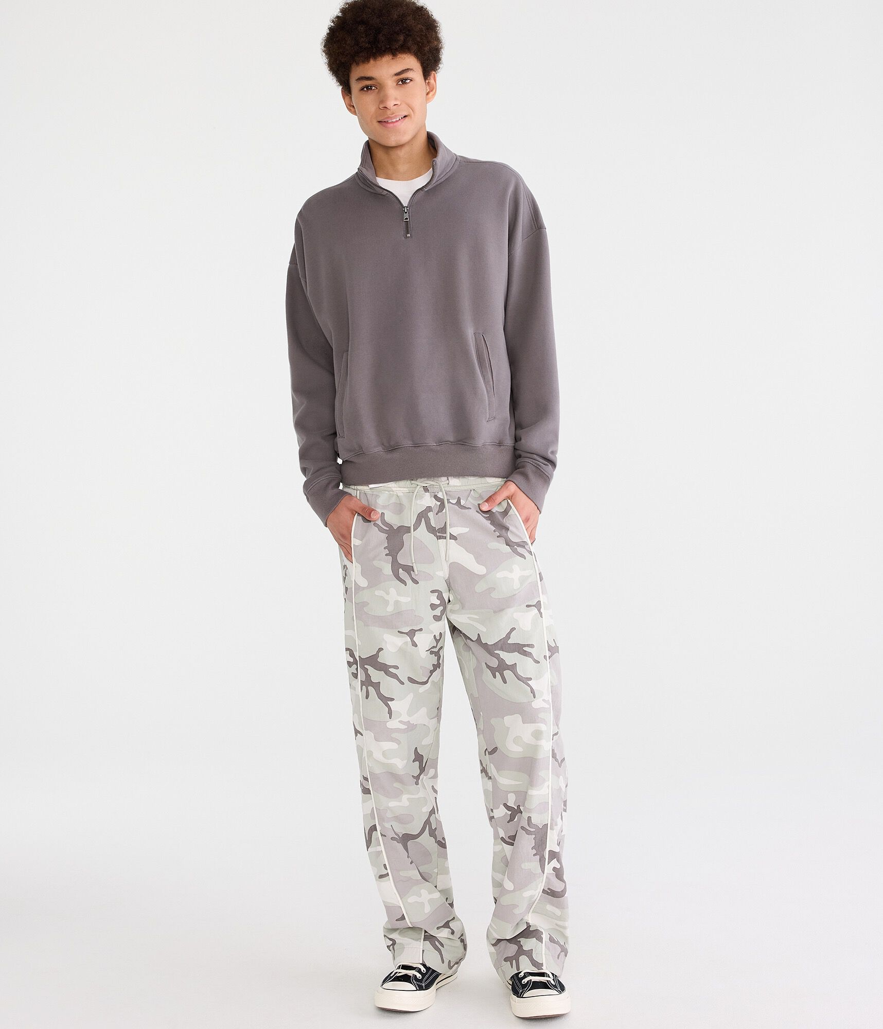 Camo Nylon Track Pants