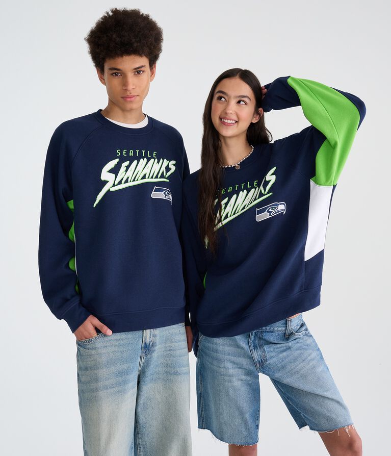 Colorblock Crew Seattle Seahawks Colorblock Crew Sweatshirt