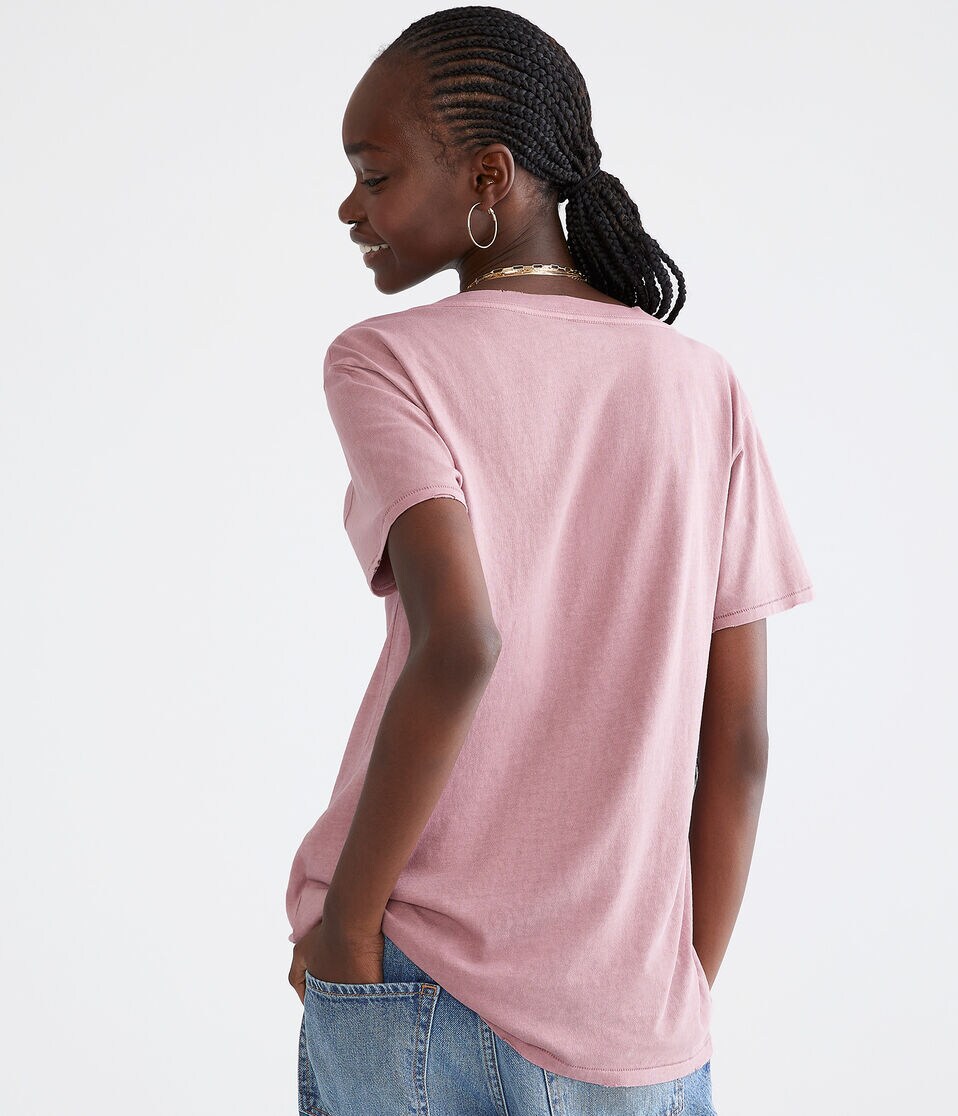 Washed Loose Fit V-Neck Tee