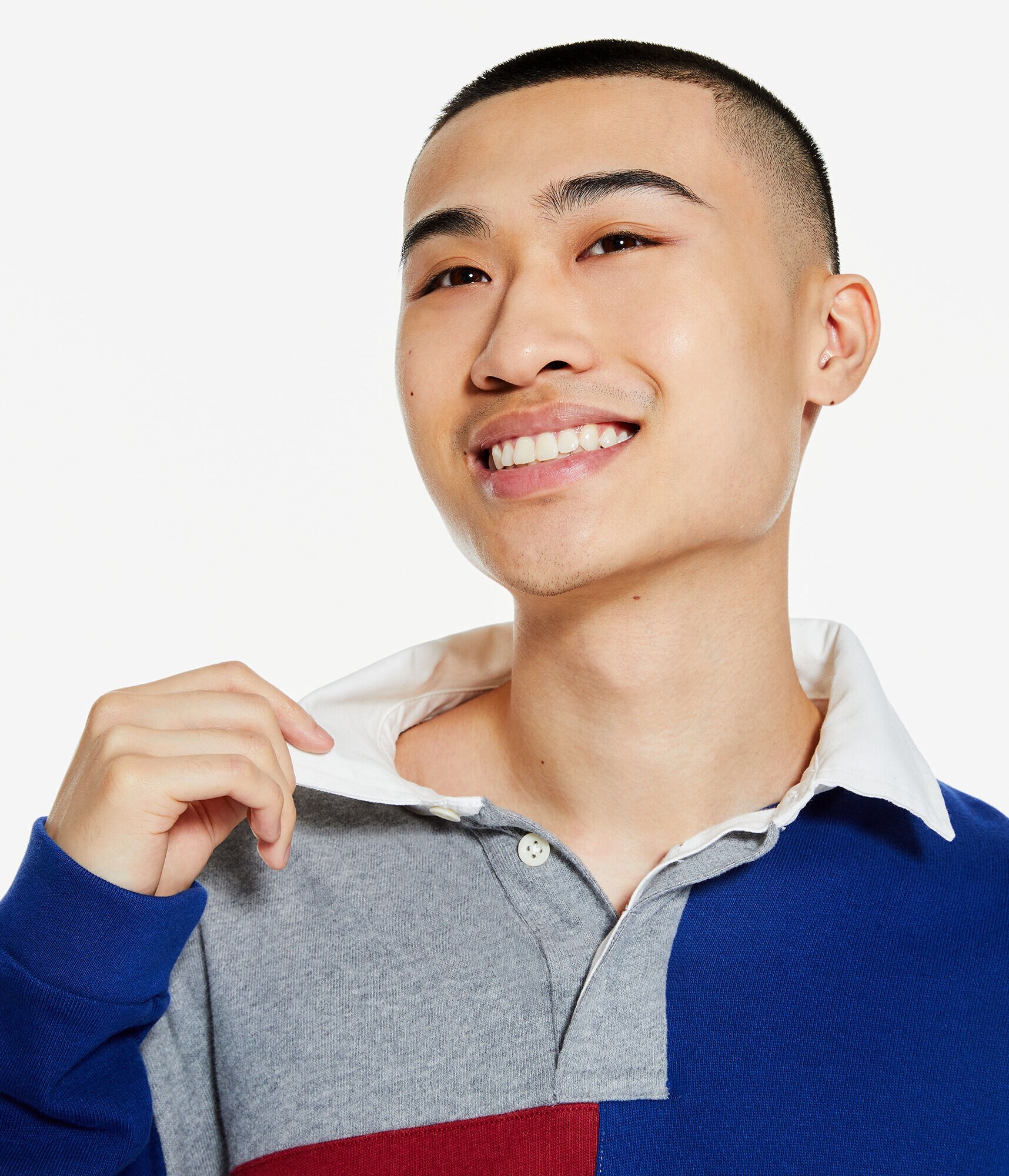 Long Sleeve Colorblocked Rugby Shirt