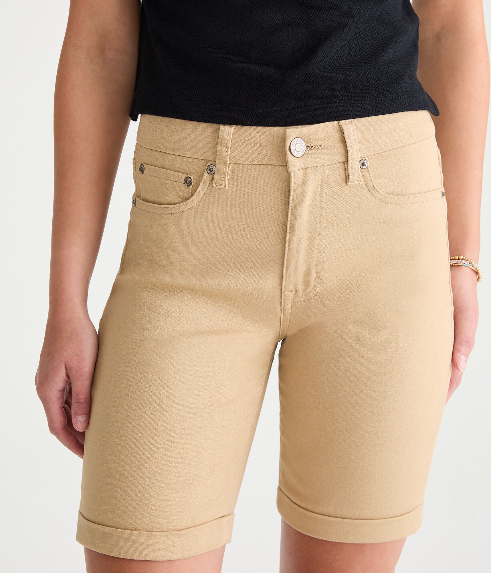Curvy Seriously Stretchy High-Waisted Uniform Bermuda Shorts