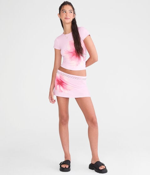 Hibiscus A-Line Mini Skirt Hibiscus A-Line Mini Skirt