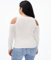 Lace-Up Cold-Shoulder Sweater