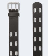 Faux Leather Oval Grommet Belt