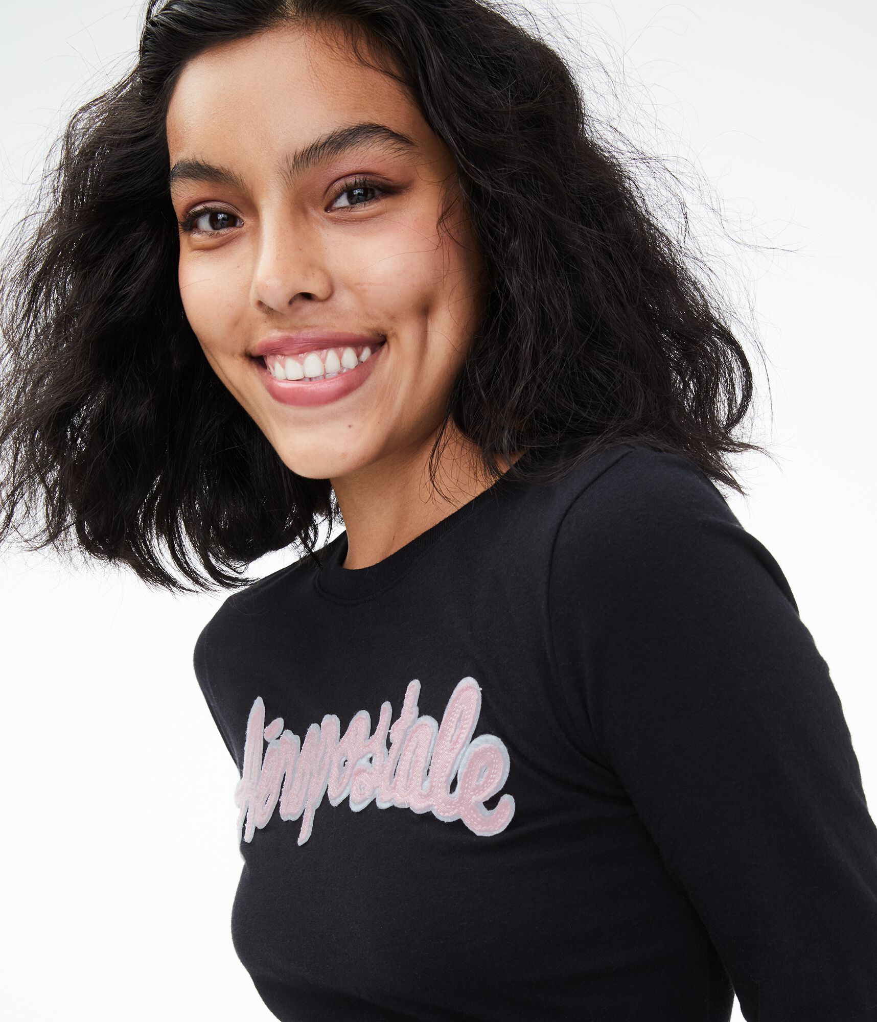 Long Sleeve Aeropostale Script Graphic Tee