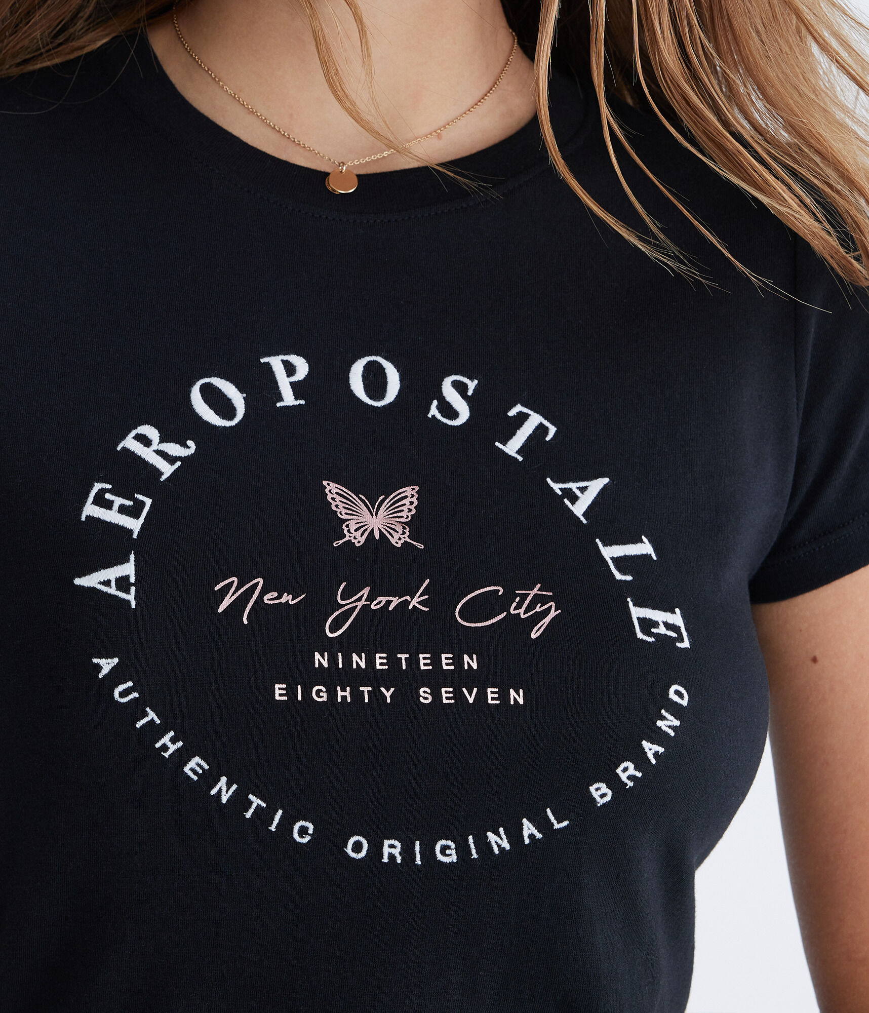 Aeropostale Butterfly Foil Graphic Tee