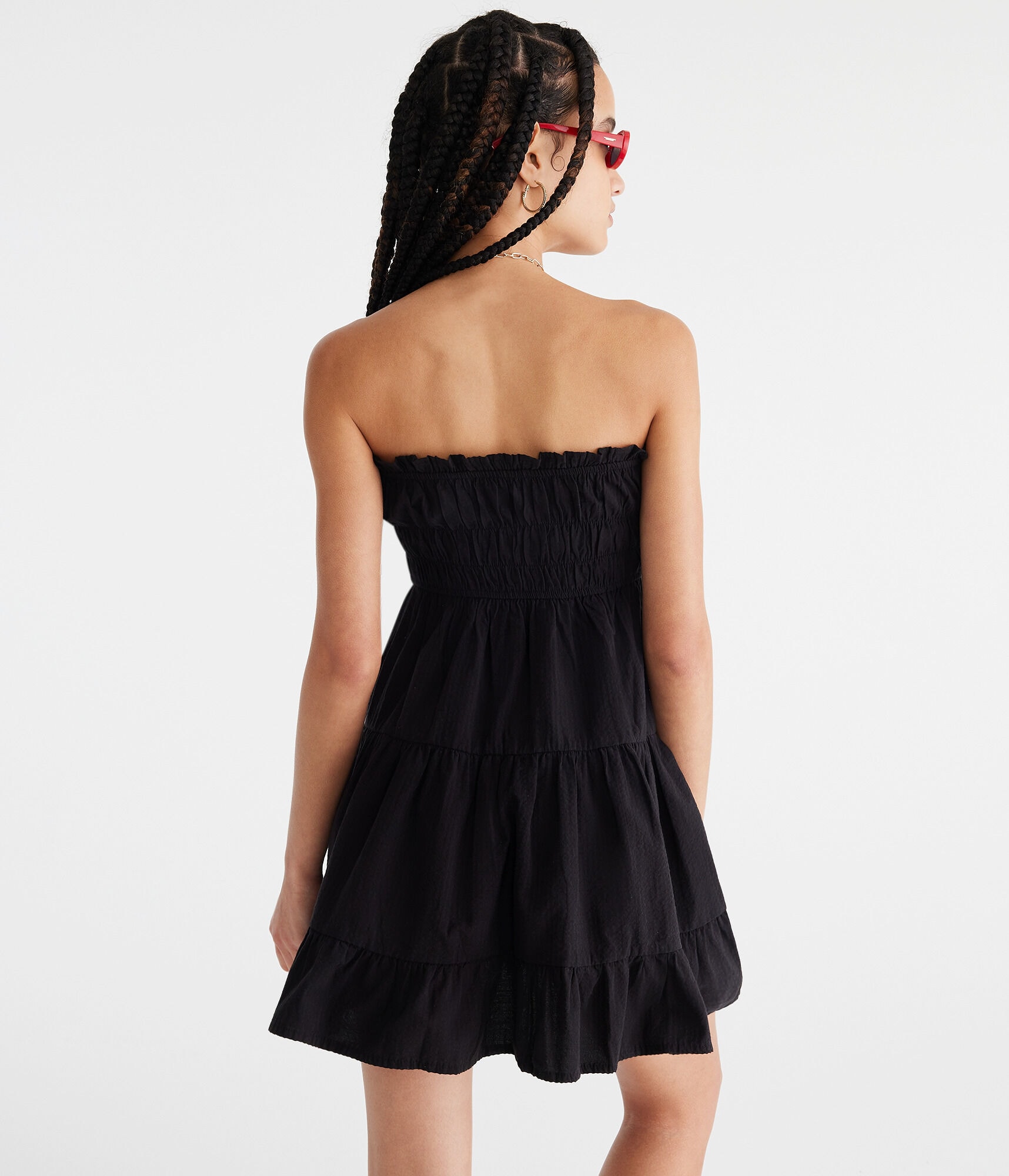 Solid Strapless Mini Dress