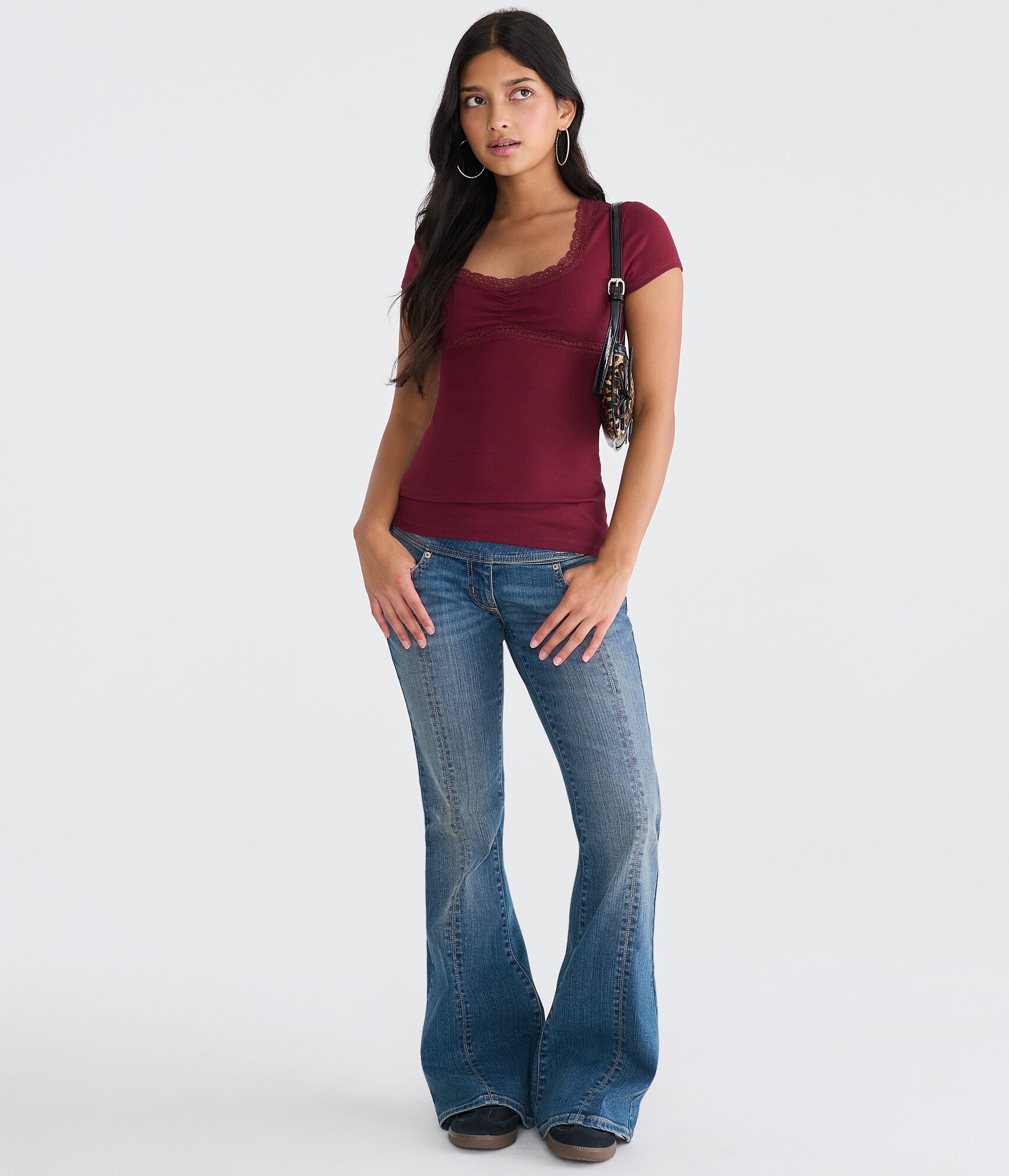 Seriously Soft Lace-Trim Scoop Tee