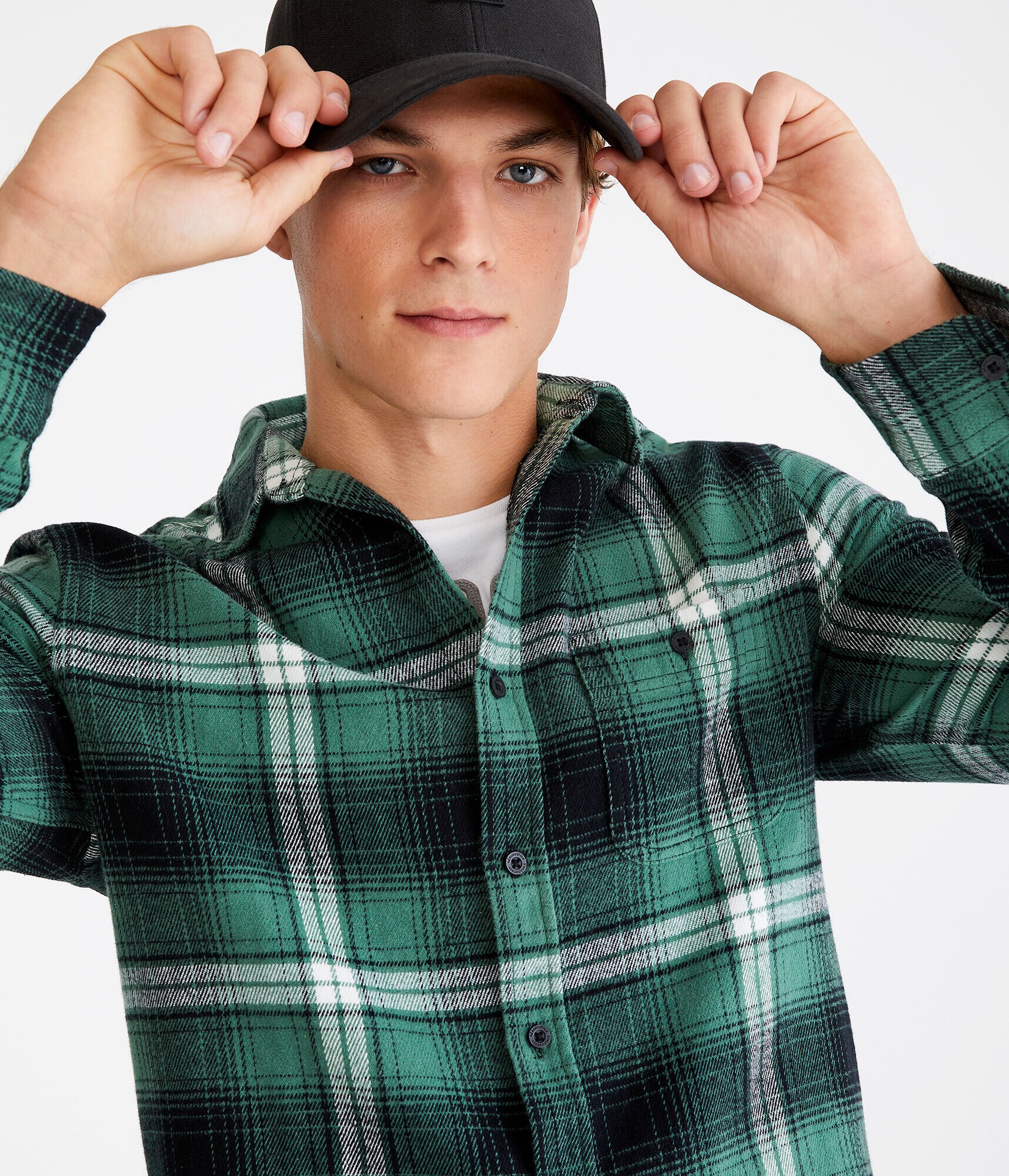 Long Sleeve Heavy Plaid Flannel Shirt