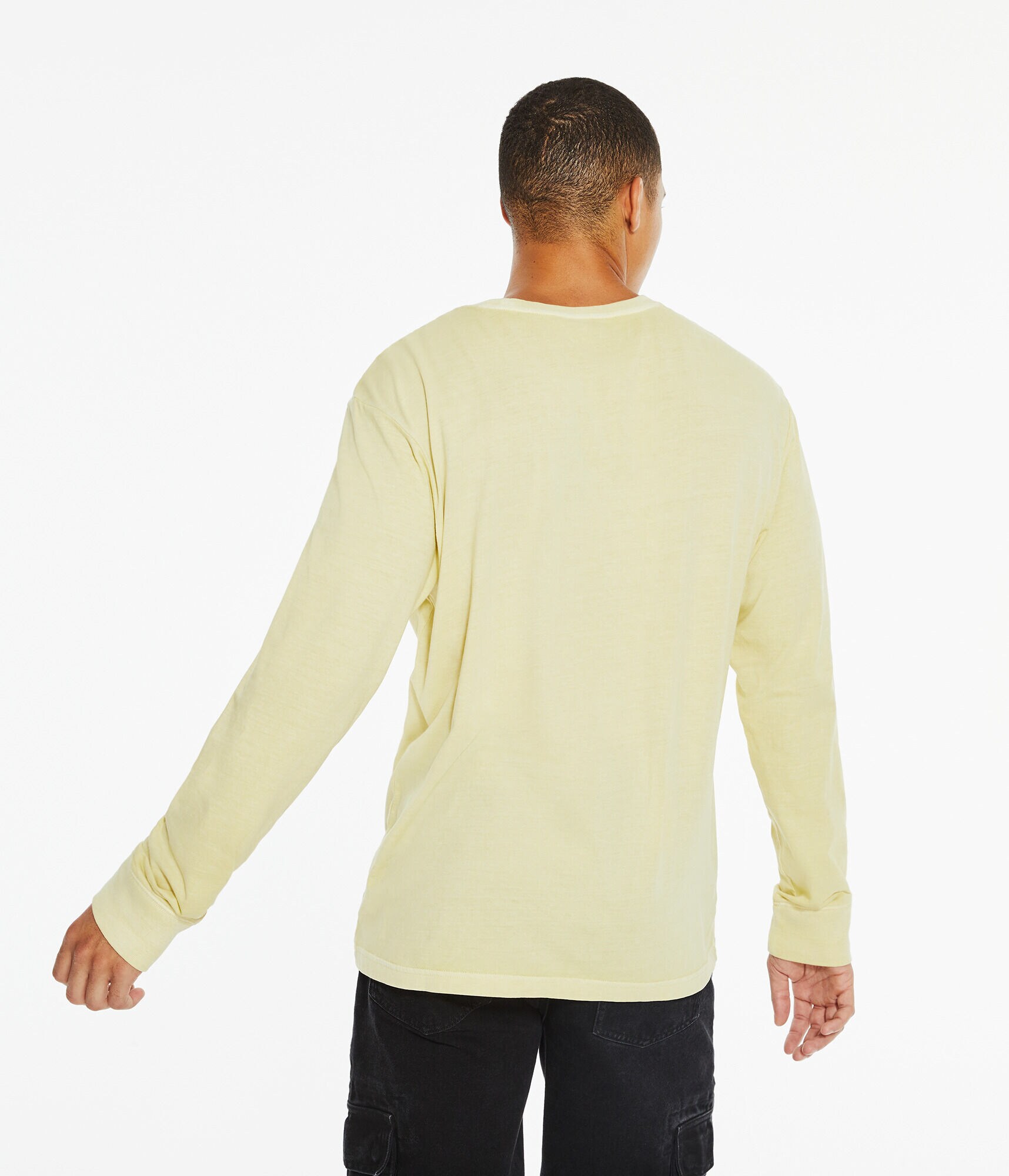 Long Sleeve Washed Pocket Crew Tee