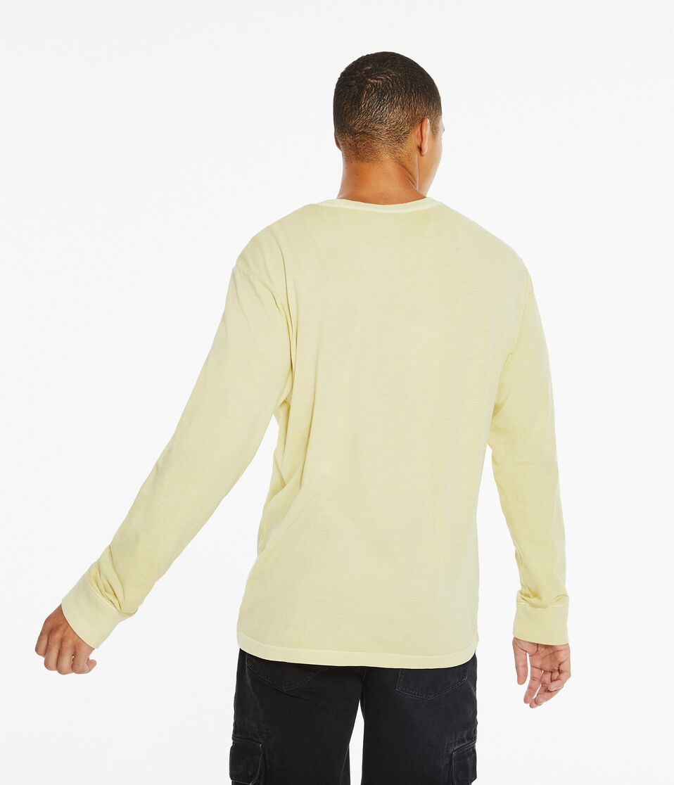 Long Sleeve Washed Pocket Crew Tee