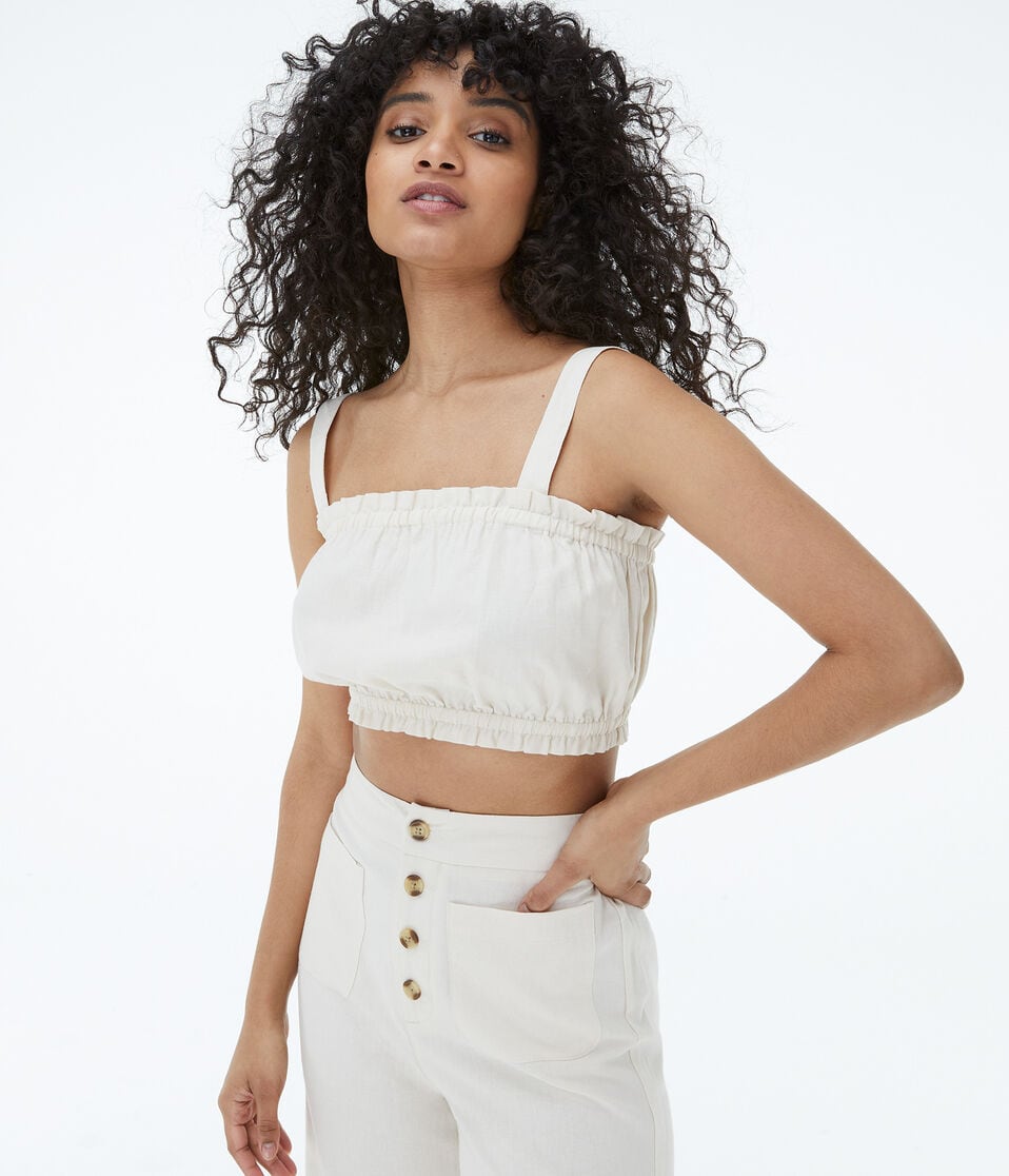 Ruffled Cropped Bubble Top***