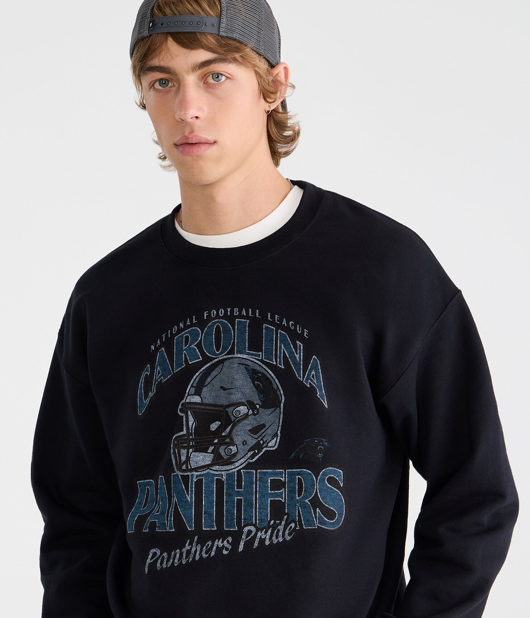 Carolina Panthers Helmet Crew Sweatshirt