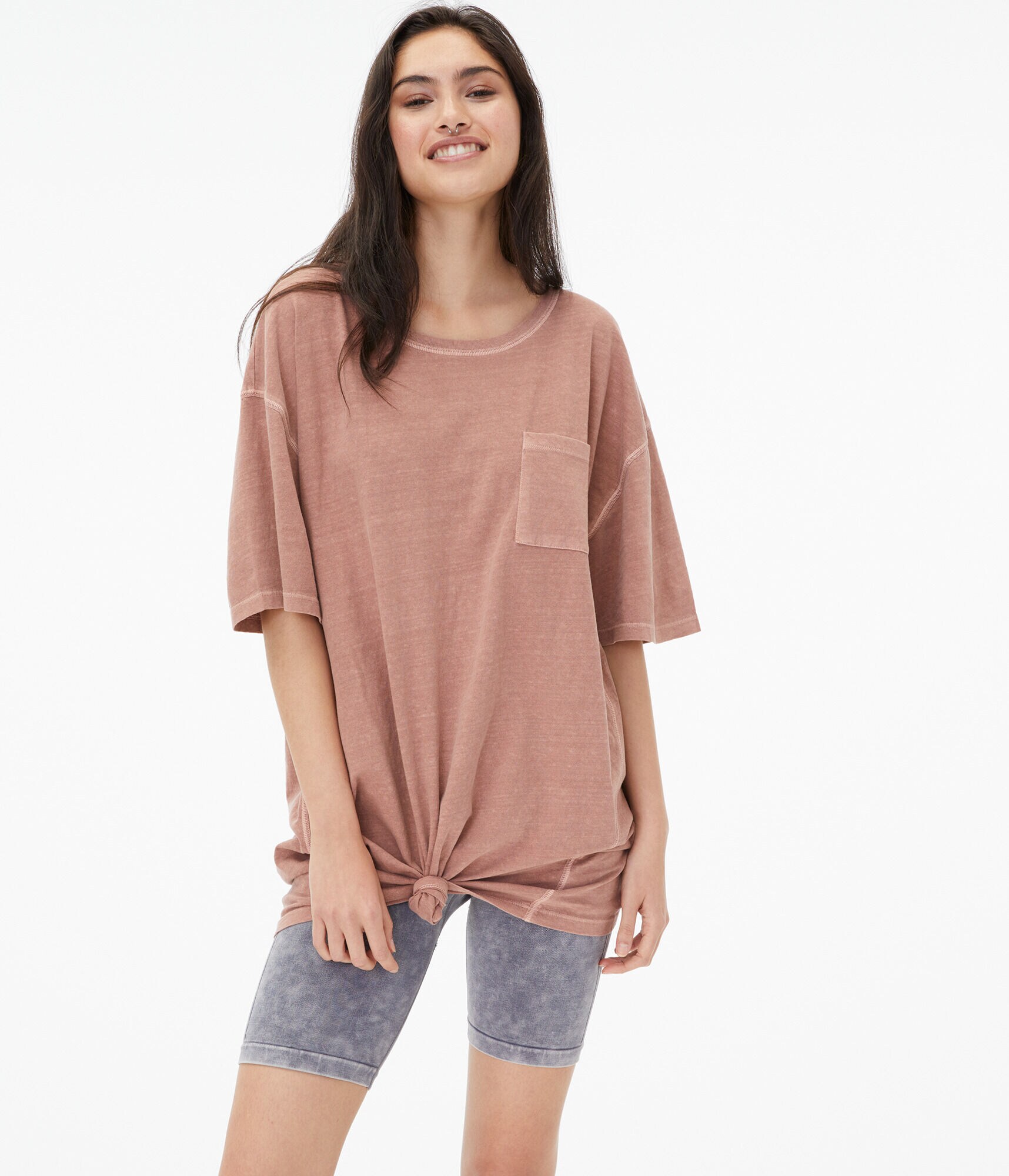 Washed Super-Oversized Boyfriend Crew Tee