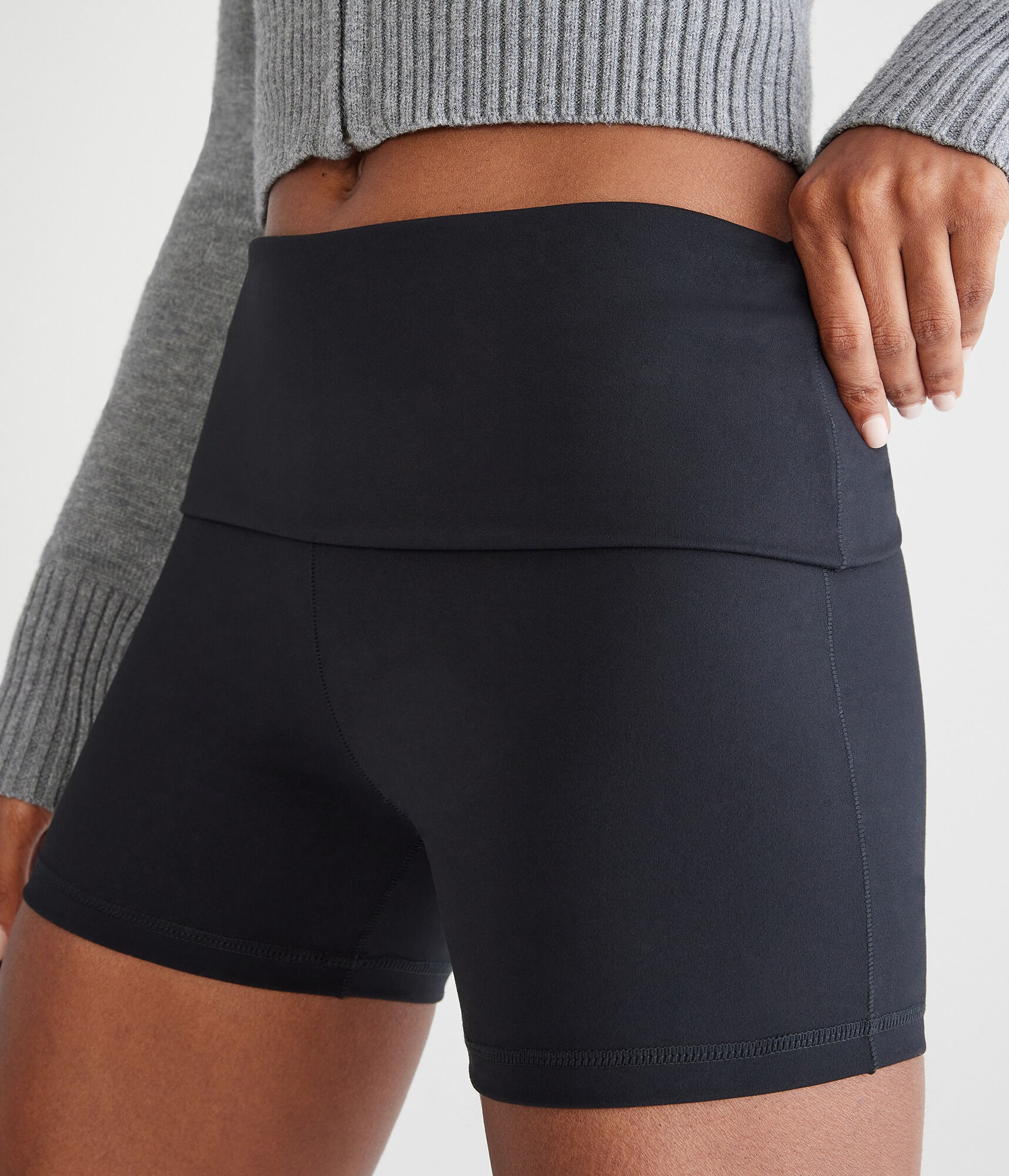 Air Soft Fold-Over Booty Shorts
