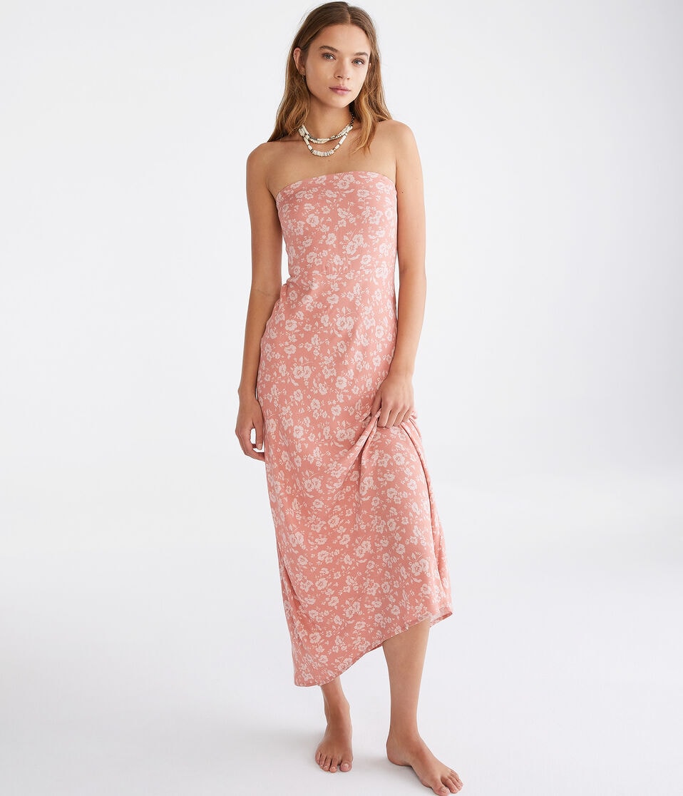 Floral Strapless Maxi Dress
