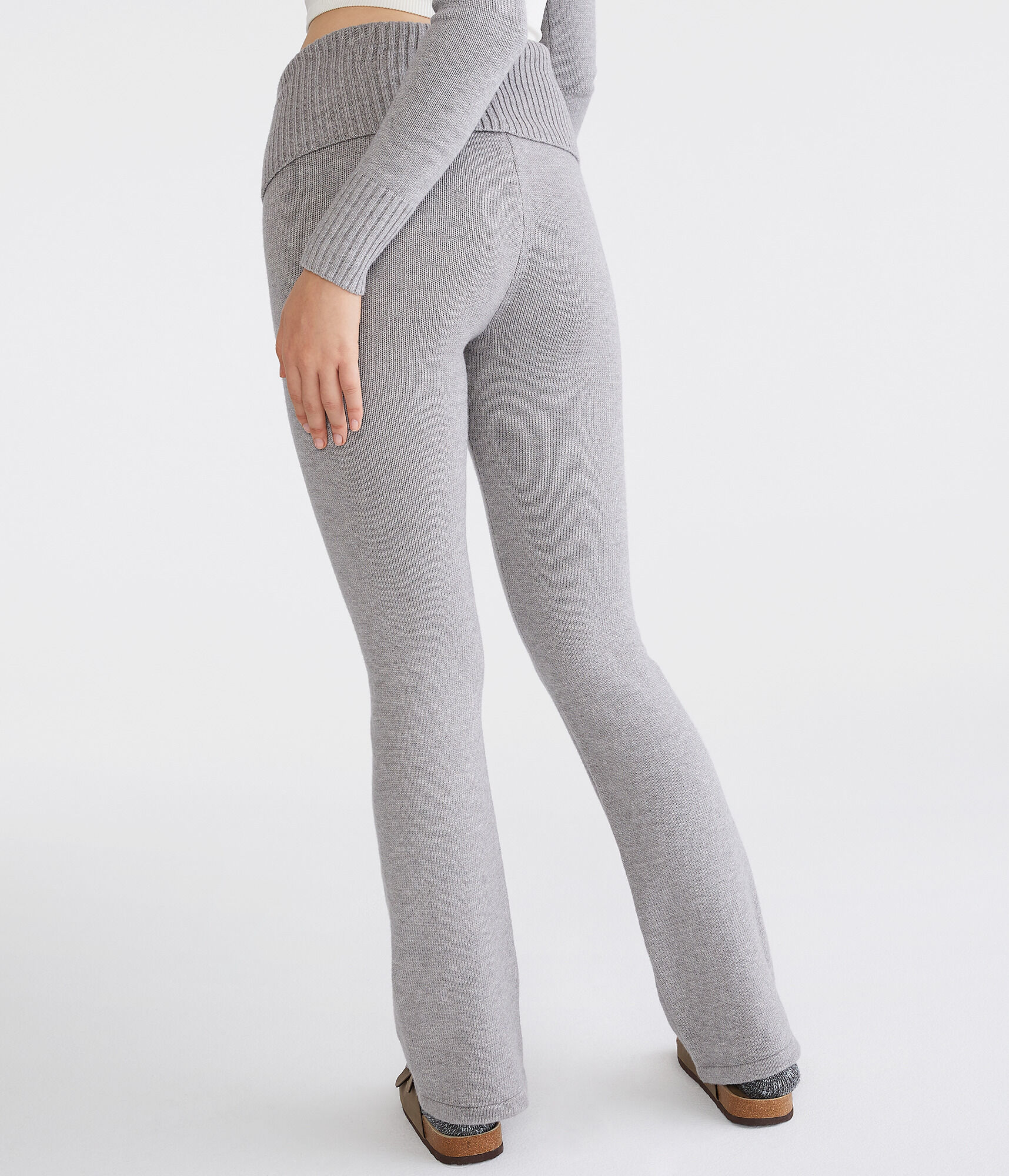 Flare Fold-Over Sweater Pants