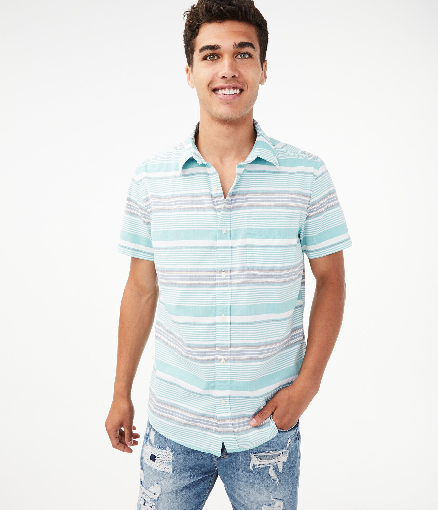 Striped Button-Down Shirt