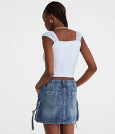 Lace Square-Neck Crop Top