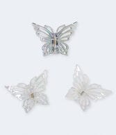 Large Iridescent Butterfly Claw Hair Clip 3-Pack