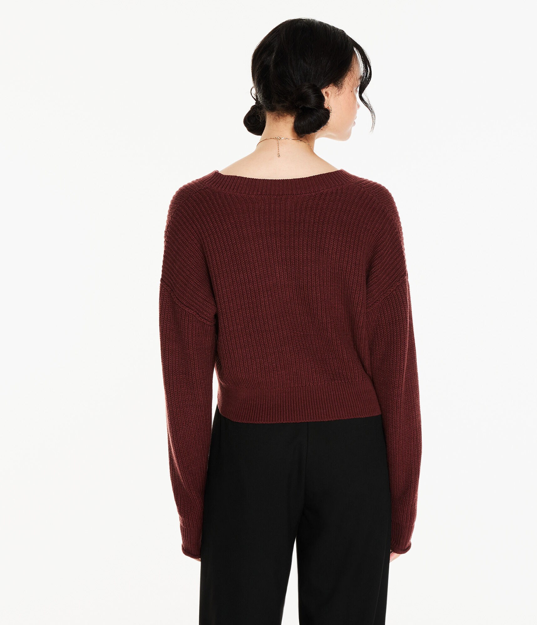 Ribbed V-Neck Sweater