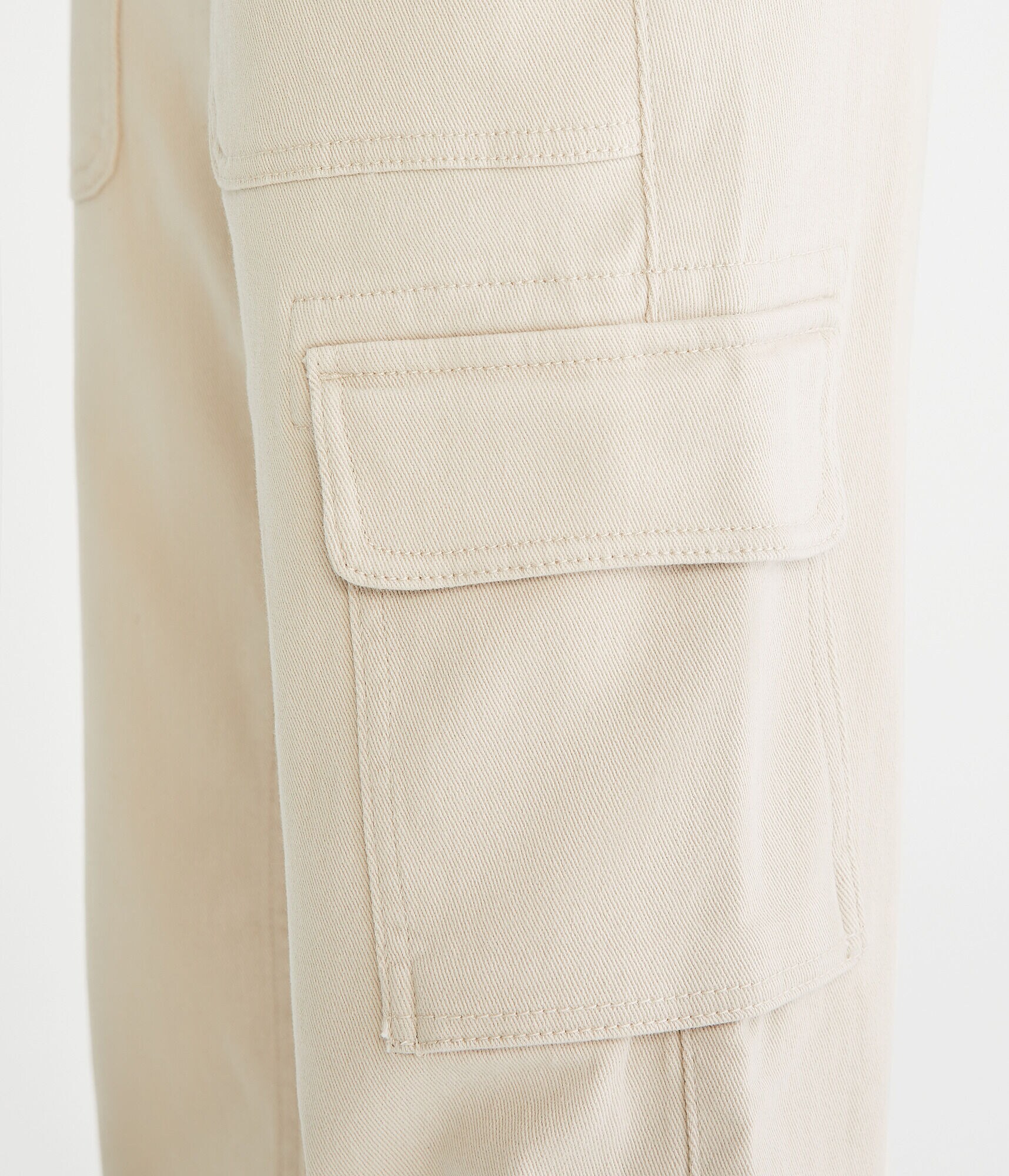 Flare Mid-Rise Twill Cargo Pants