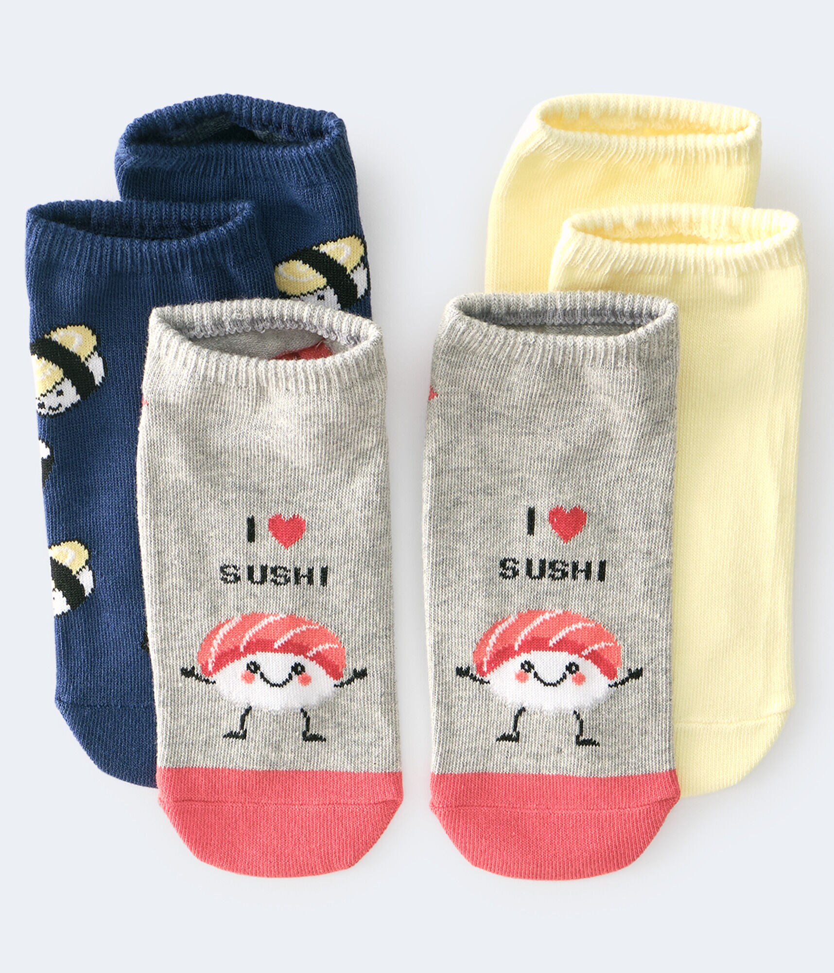 I Love Sushi Ankle Sock 3-Pack