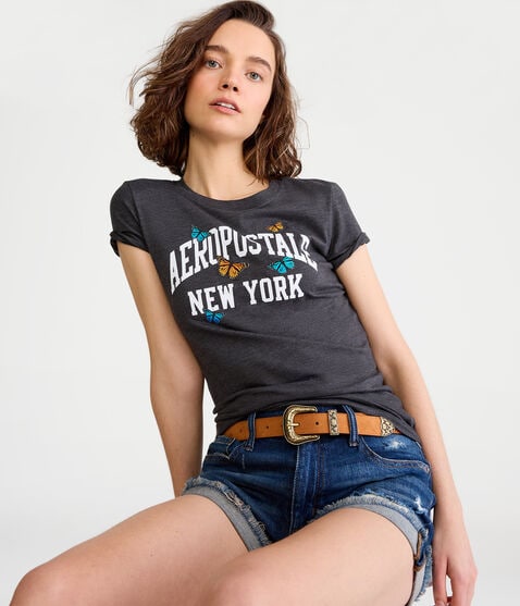 Aeropostale New York Butterflies Graphic Tee
