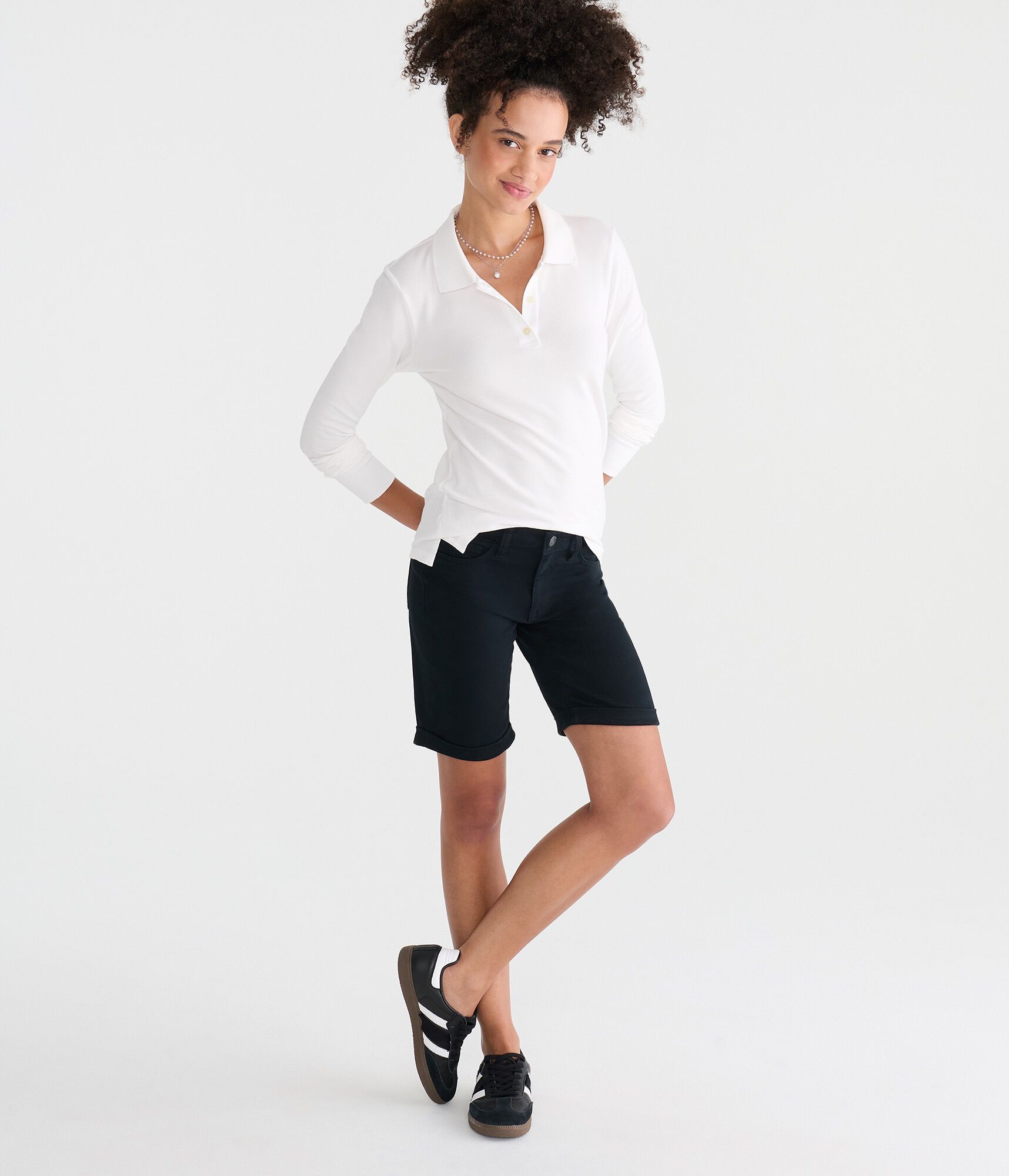 Mid-Rise Uniform Bermuda Shorts