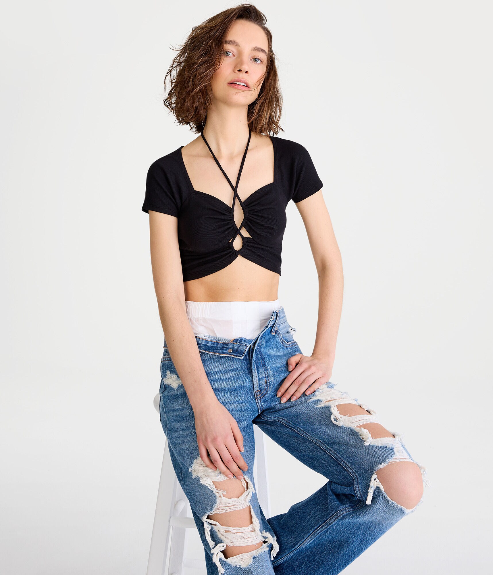 Cutout Convertible Crop Top